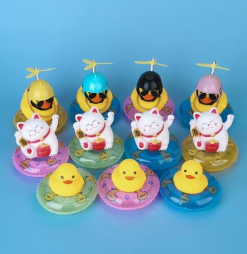 Hong Kong Version Little Duck Toy Baby Bath Play Water Squeaker Yellow Duck Toy Children Educational Squeeze Sound