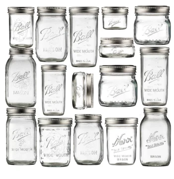 Ball Mason Jar American-Style Glass Canning Jar, Transparent Oat Storage Container, Wide-Mouth Smoothie and Juice Cup