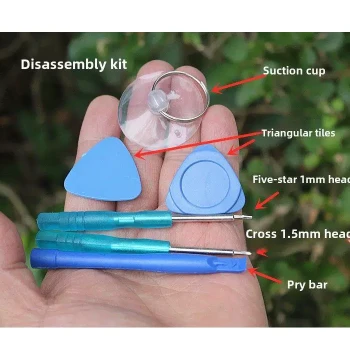 Small Screwdriver Disassembly Kit for Phone & MP3 Repair - Includes Screwdrivers, Pry Sheets, Pry Bars, and Suction Cups