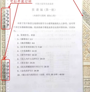 Violin Collection of 12 Famous Chinese Songs in Simplified Notation - Butterfly Lovers, Golden Fishing Boat, Red Army Flowers, Harvest, Homesickness, Spring Festival Complete Set