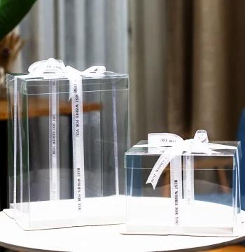 Fully Transparent Cake Boxes, 4/6/8/10/12 Inch Double-Layer Extra Tall, Direct from Manufacturer for Birthday Gift Packaging