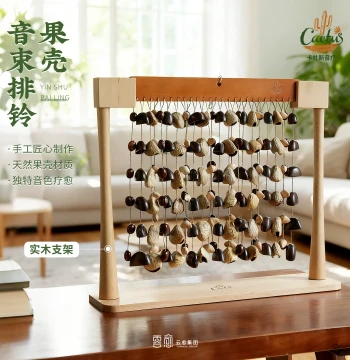 Black Fruit Shell Tone Chimes Healing Hand Shaker Yoga Fruit Shell Chimes Sound Therapy Accompaniment Instrument Stress Relief Imported