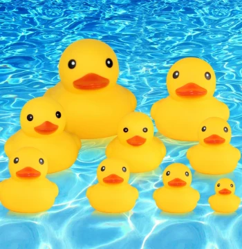 Jixin Little Yellow Duck Toys for Kids - Squeaky Bath Ducks for Babies, Sizes 1-9