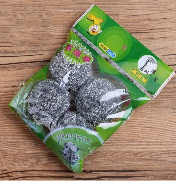 1 Bag 4 Pieces Metal Steel Wool Stainless Steel Cleaning Balls Scale Removal Oil Removal Dishwashing Cleaning Balls High Quality Large Size
