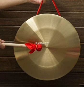 Selected Factory Live Streaming Props, Loud Copper Gong and Drum Set, Procession Gong, Alloy Large Gong for Flood Warning, Free Shipping