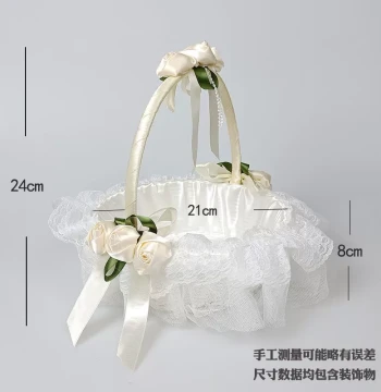 Wedding Bridesmaid Prop Performance Dancing Candy Tossing Small Basket Flower Girl Petal Scattering Blue Wedding Handheld Petal Basket
