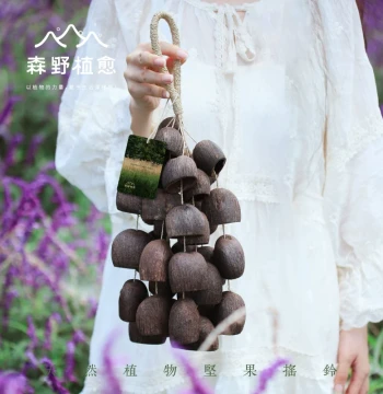Senye Zhiyu Water Bell Tung Fruit Shaker, South African Fruit Shell Natural Plant Accompaniment Sound Bundle, White Noise Handheld Wind Chime String