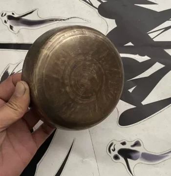 12cm Horse Gong, Fine Craftsmanship, Loud Sound, Hand-Polished Bronze Small Horse Gong, Premium Gong for Land and Water Rituals