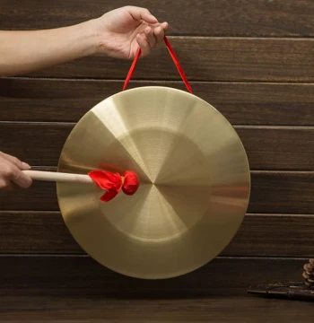 Gong Instrument Gong Stand Hand Gong Opening Celebration Gong with Stand Three-and-a-Half Props 32cm 42CM Qinqing Gong Drum