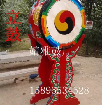 Korean Drum 18 inch 20 inch 24 inch 1 Meter Standing Drum Taiko Cowhide War Korean Style Large Drum Drum Stand Painted Display Exhibition