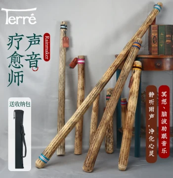 Terre Rain Stick - Cactus-Shaped Rain Sound Tube Simulating Stream & Rain Sounds for ASMR, Yoga, and Sound Therapy (Imported Instrument)