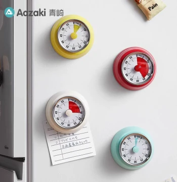 Qingqi Mechanical Timer, Kitchen Cooking Countdown Reminder, Visual Time Management Alarm Clock, Magnetic