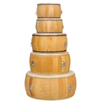 Factory Direct Sales 7-inch 8-inch 9-inch 10-inch 12-inch High-pitched War Drums Hall Drums Luo Drums Yellow Cowhide Drums Temple Large Drums Customizable
