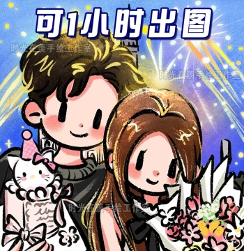 newmasus Custom Hand-painted WeChat Avatar Oil Painting Crayon Couple Cartoon Anime Photo Comic Design