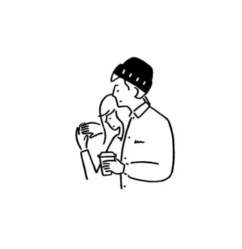 Minimalist Q-Style Couple Black and White Line Drawing Customization, Real Photo to Anime Conversion, Qixi Festival Gift