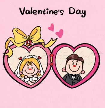Chibi Cartoon Hand-Drawn Wedding Photo Avatar Wedding Gift Invitation Candy Sticker Welcome KT Board Design Customization