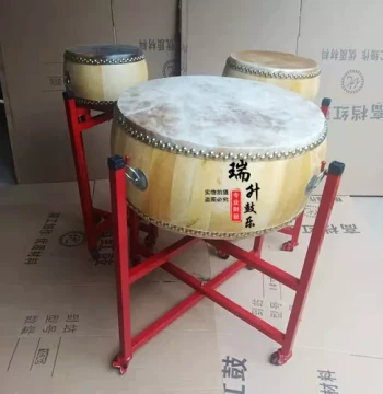 Authentic Yellow Cowhide Drums: Large Drum, Toona Wood Unfinished Drum, Gongs for Taoist Ceremonies, Solid Wood Rhythm Drums