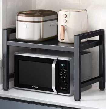 Kitchen Microwave Rack, Oven and Rice Cooker Countertop Multi-Function Stand, Integrated Telescopic Multi-Layer Storage Bracket