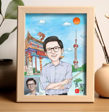 Custom Watercolor Cartoon Avatar Hand-drawn from Real Photos - Personalized Portrait Design for Colleagues, Doctors, Teachers, and Gifts