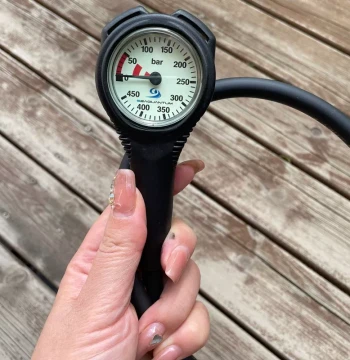 Italian Dive Pro Scuba Tank Pressure Gauge, Oxygen Cylinder Pressure Meter, Single-Gauge Residual Pressure Monitor for Diving