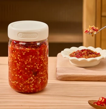 Specialized Chili Sauce Jars – High-Borosilicate Glass Containers for Garlic Paste, Sealed Oil Pots, Empty Bottles for Chopped Pepper