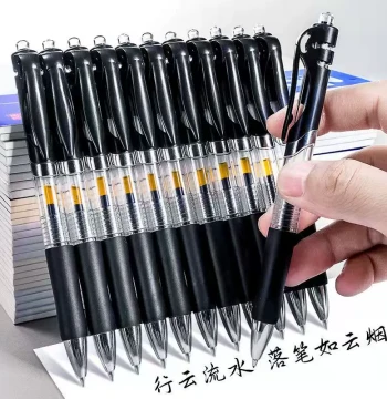 Retractable Gel Pen 0.5mm Refill, Ballpoint Pen, Signature Pen, Gel Pen, Black/Red/Blue for Student Learning and Office Supplies