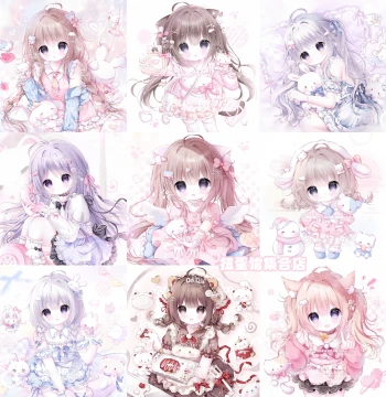 Instant Delivery 929 Images + PSD Files - Little Tea Image Pack, Girl Illustration Avatars, Gacha Original Circle Direct Purchase, HD No Watermark