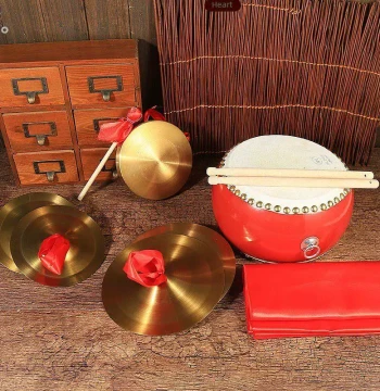 Complete Set of Gongs and Cymbals for Performance - Traditional Copper Gong and Cymbal Instruments, Full Set of Percussion