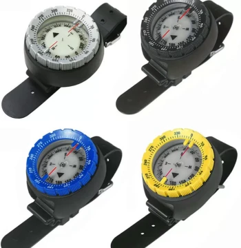 Diving Compass Wristwatch with Elastic Cord - Waterproof Luminous Direction Finder for Outdoor Exploration and Diving Instruments