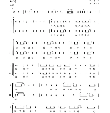 "What the World Gave Me" Chorus Sheet Music - Two-Part Harmony - Numbered Notation Version - HD Digital Score