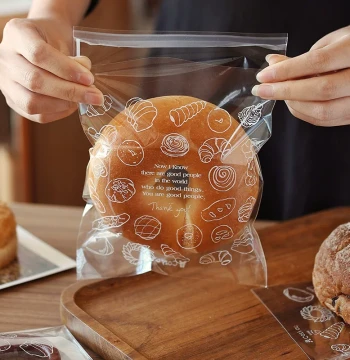 Bread Packaging Bags - Self-Sealing Boxes for Bagels, Toast, Donuts, Individual Clear Baking Takeout Packs