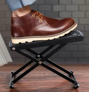 PTNOKA Foldable and Adjustable Guitar Footrest - Ergonomic Leg Support for Office and Guitar Playing