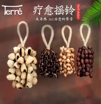 Terre Hand Shaker Seed Pod Accompaniment Instrument for ASMR Sound Healing, Yoga, Meditation, Spiritual Practice, and Early Education