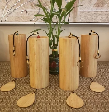 Zhuangsheng Mengdie Chord Bamboo Wind Chime, Healing Music Bell Decoration, Outdoor Balcony Hanging Ornament, Birthday Gift for Women