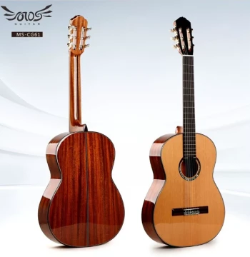 Handcrafted All-Solid Classical Guitar 39 Inch Red Cedar Spruce Electro-Acoustic Classical Solid Top Nylon Left-Handed All-Solid Classical