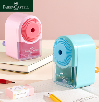 Faber-Castell Student Hand-Crank Pencil Sharpener, Multi-Function Elementary School Pencil Grinder for Kids