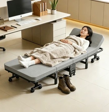Adult Folding Nap Bed for Home Use, Single Recliner Chair, Essential for Duty Shifts, Hospital Caregiving, Office Napping, Compact Camp Cot
