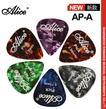 Alice AP-A Colorful Celluloid Electric and Acoustic Guitar Picks, Folk Strumming Plectrums, Choose Your Thickness