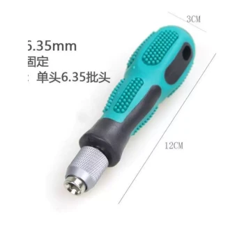 Self-Locking Screwdriver Handle with 6.35mm Hex Bit, Quick-Change Composite Driver Grip with Rubberized Massage Hold