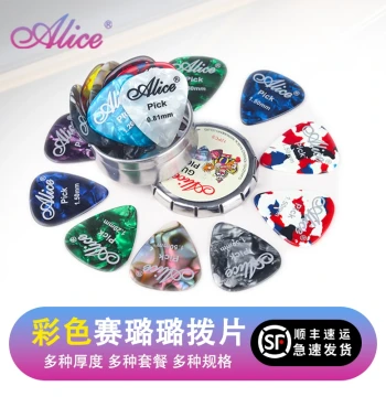 Alice Celluloid Guitar Picks - Anti-Slip for Acoustic/Electric/Ukulele, Durable Quick-Play Strumming (Choose Your Thickness)