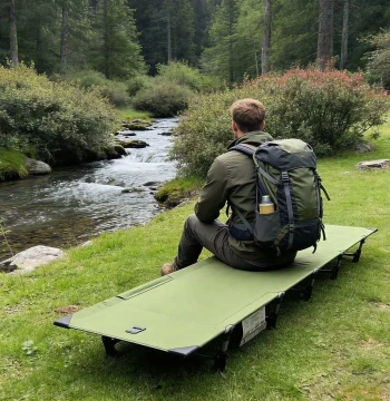 $20 Off When You Order! 7075 Aerospace Aluminum! Ultra-Light Foldable Aluminum Alloy Camping Cot for Outdoor Nap