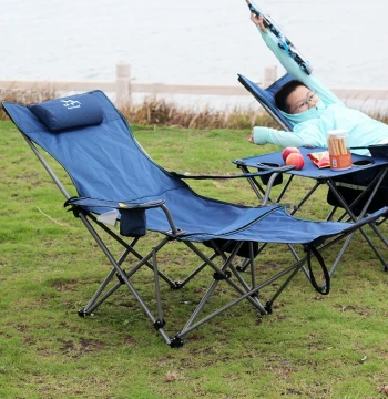 Outdoor Folding Recliner Chair, Portable Camping Dual-Use Nap Bed, Beach Chair with Backrest, Fishing Chair, Office Nap Chair