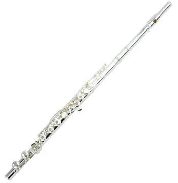 Lehman Flute Instrument 16/17 Open/Closed Hole Silver-Plated C Key E Key Offset Crank for Students, Beginners, Professionals, Exams, and Performance