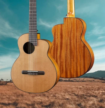 aNueNue MN14 Classical Nylon 36-inch Travel Guitar, Solid Top Red Cedar Paired with Mahogany, Suitable for Male and Female Beginners