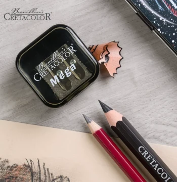 Austrian Cretacolor Carbo Jumbo Pencil Sharpener, Standard/Jumbo Pencil Dual-Use Rotary Sharpener