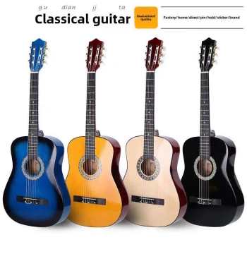 Classical Guitar 38-inch 39-inch Student Beginner Entry Practice Wooden Guitar, Rounded Corner Nylon String Guitar Instrument