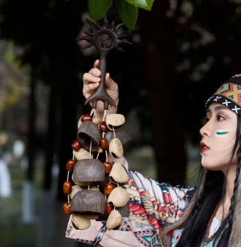 Natural Plant Seed Pod Shaker Bell, Wind Chime, Seed Fruit Bell for Musical Accompaniment, Healing Sound Therapy, Niche Instrument