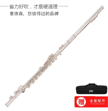 Sedeson 16-Hole Closed-Hole Nickel-Silver Plated Flute in C – Professional French Flute for Students, Exams, and Beginners