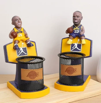 NBA Basketball Stars Kobe James Figurine Storage Pen Holder Souvenir Doll Ornament Boys' Holiday Gift