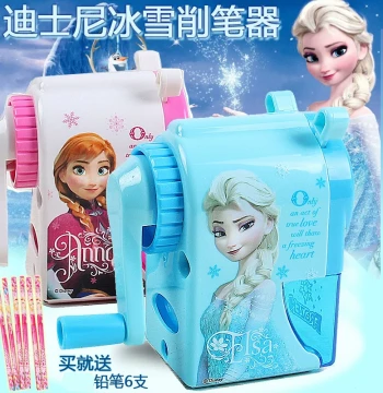 Disney Pencil Sharpener Machine Frozen Student Pencil Sharpener Hand Crank Boys Girls Cartoon Rotary Sharpener